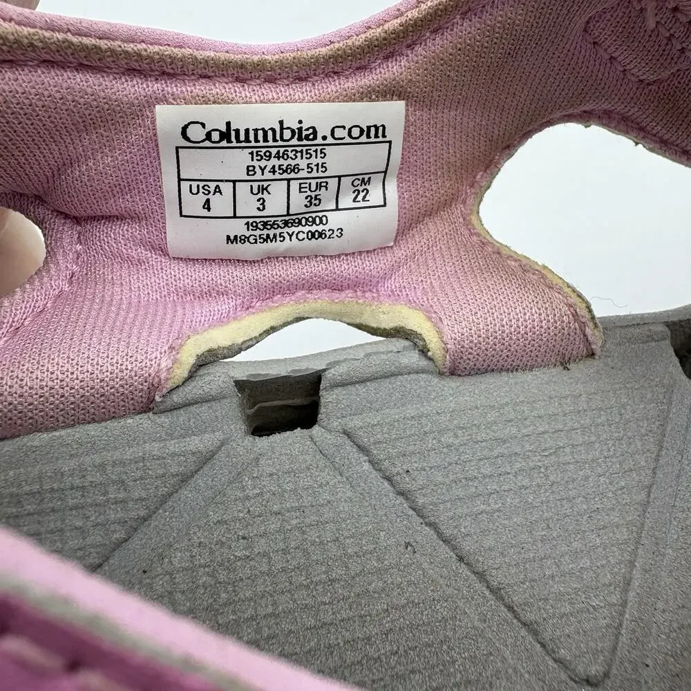 Columbia Sandals Girls Youth Size 4 Techsun‎ Vent Pink Omni Grip Hiking Water B4